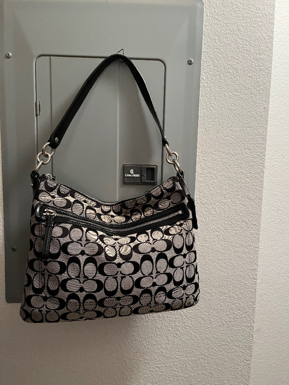 Coach Signature File Bag Black Canvas Crossbody M1394-30901M